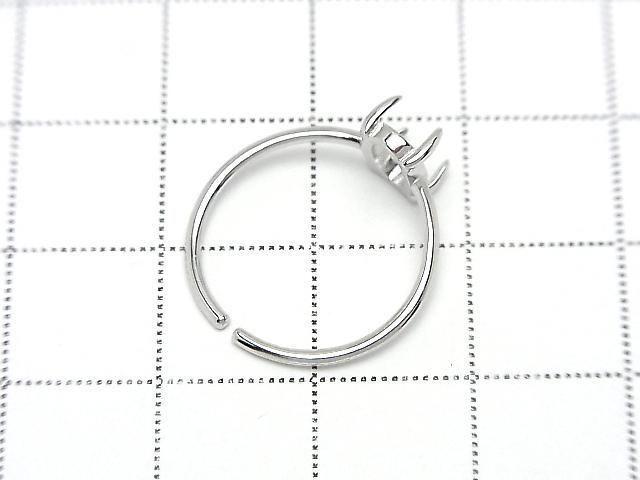 Monture de bague en Argent 925 (sertissage à griffes) Ovale 7x5mm Plaqué Rhodium Taille Unique 1pc