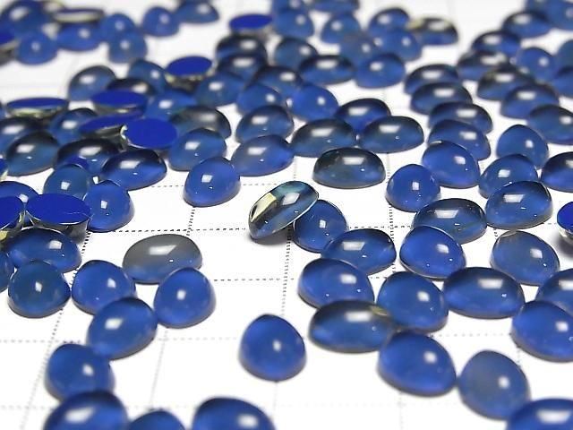 Blauer Bernstein Oval Cabochon 8x6mm 5 Stück