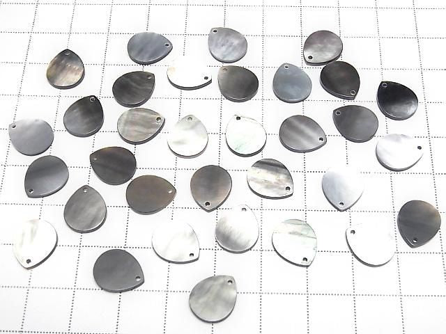 Hochwertige schwarze Muschel (Schwarzlippenauster) AAA Flach Birnenform 12x10mm 5 Stück