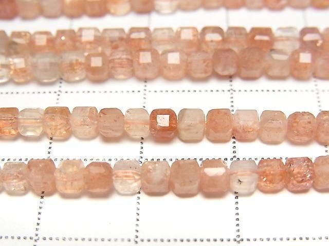 Hochwertig! Sonnenstein AAA- Würfelform 3x3x3mm 1strang Perlen (ca. 15 Zoll/36 cm)