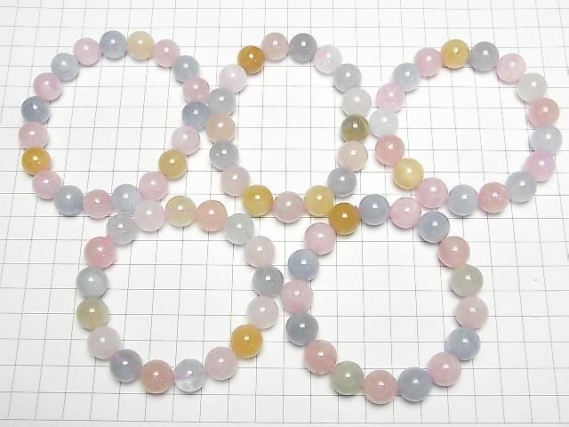 Berylmix (Multicolor Aquamarin) AAA- Rund 12mm Armband