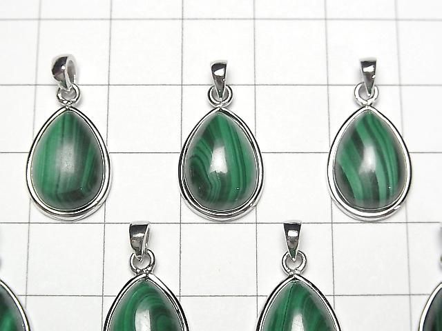 Malachit AAA Birnenform Anhänger 15x12mm Silber925 1 Stück