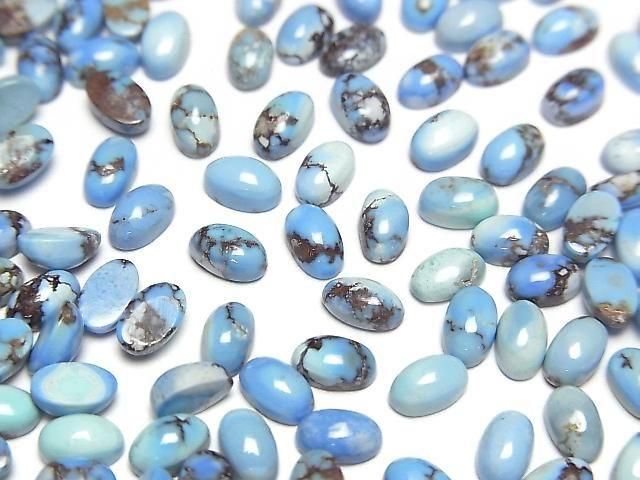 Golden Hill Türkis ovaler Cabochon 5x3 mm 5 Stück