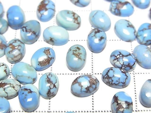 Golden Hill Türkis ovaler Cabochon 7x5 mm 2 Stück
