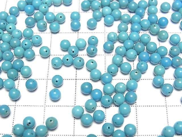 Türkis AAA Halb durchbohrt Rund 4mm 5 Stück