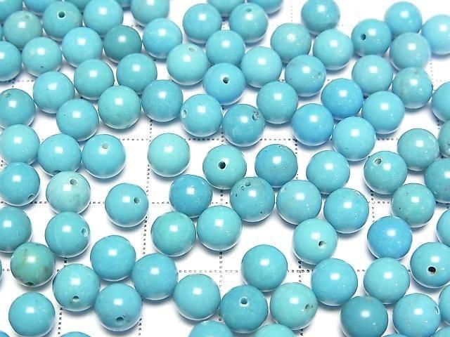 Türkis AAA Halb durchbohrt Rund 6mm 4 Stück