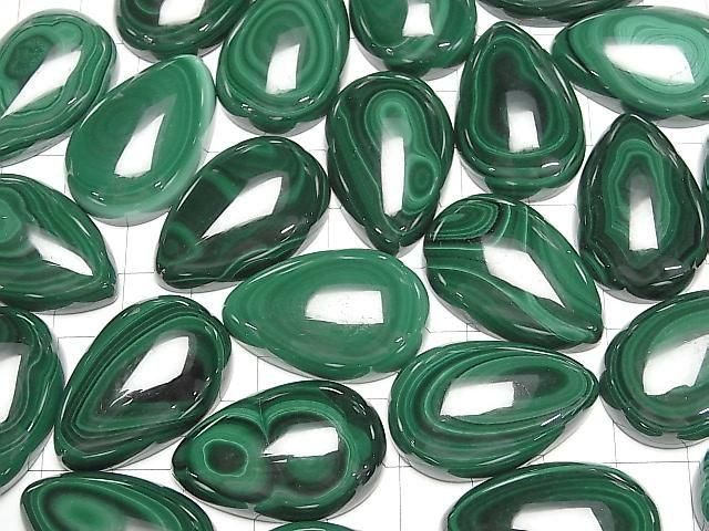 Malachit AAA Birnenform Cabochon 30x20mm 2Stk