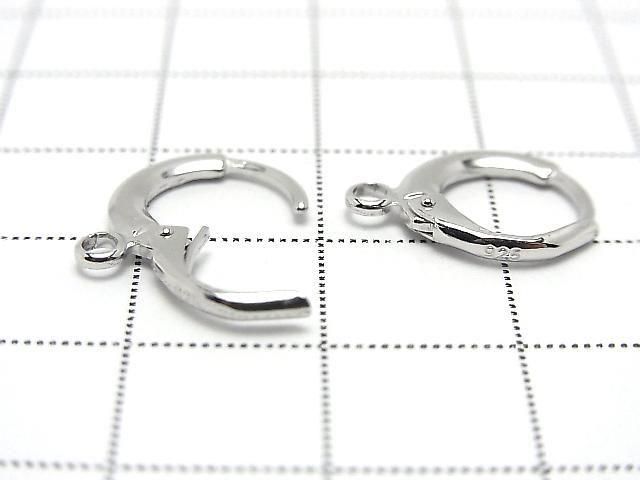925 純銀耳環 12 毫米鍍銠耳圈 1 對