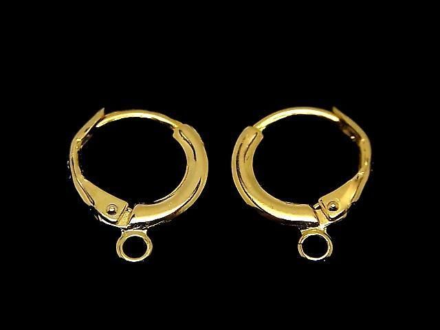 Silver 925 Ring Hoop Earrings 12mm 18KGP 1 Pair