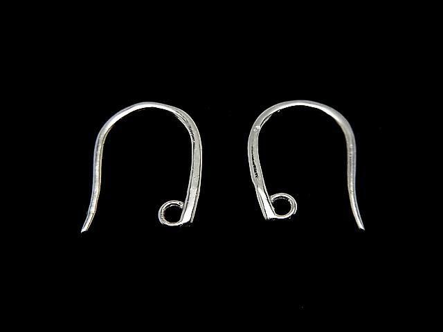 Silver 925 Ring with Earwire 11.5x8mm Rhodium Plated 1 Pair (2 Pieces)