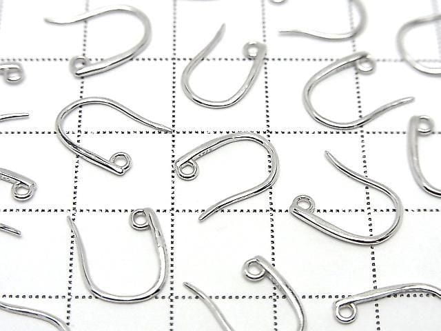 Silver 925 Ring with Earwire 11.5x8mm Rhodium Plated 1 Pair (2 Pieces)