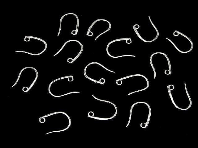 Silver 925 Ring with Earwire 11.5x8mm Rhodium Plated 1 Pair (2 Pieces)