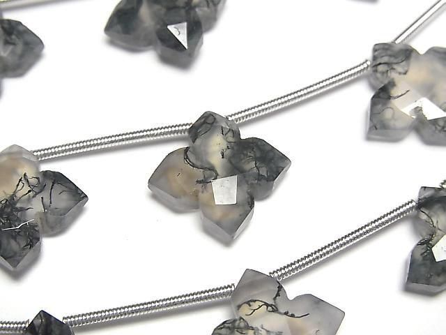 Moosachat AAA Deformierter facettierter Quadrat 15x15mm 1 Strang (5 Stück)