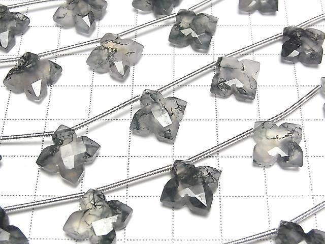 Moosachat AAA Deformierter facettierter Quadrat 15x15mm 1 Strang (5 Stück)