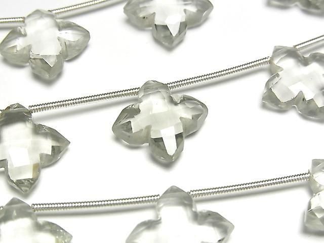 Hochwertiger grüner Amethyst AAA- Deformierter facettierter Quadrat 15x15mm 1 Strang (5 Stück)