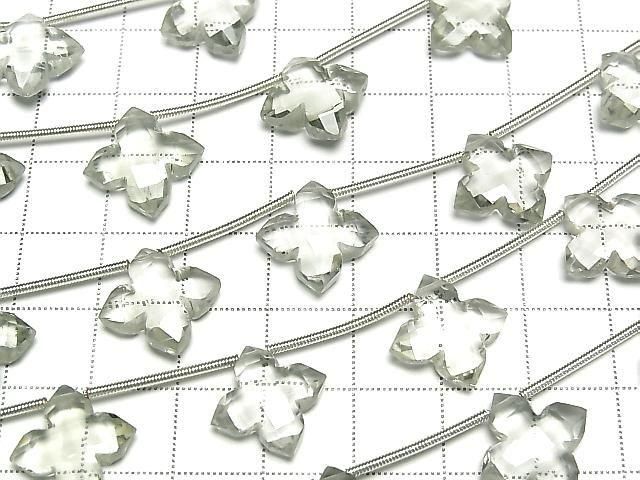 Hochwertiger grüner Amethyst AAA- Deformierter facettierter Quadrat 15x15mm 1 Strang (5 Stück)