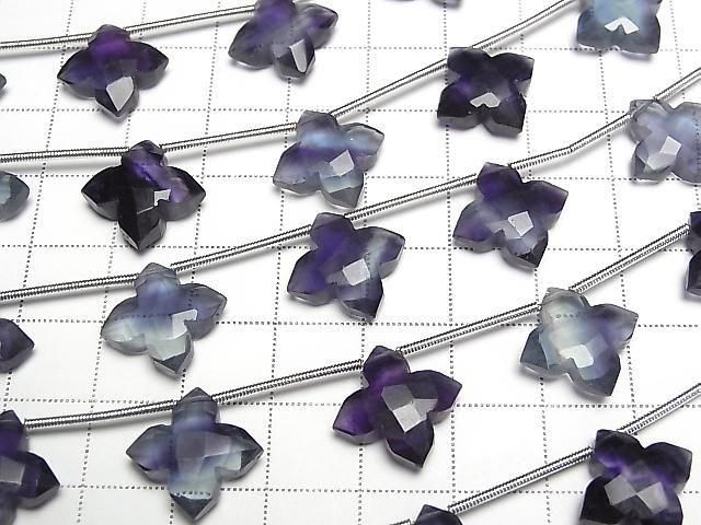 Multicolor Fluorit AAA- Facettierter Quadrat 15x15mm 1 Strang Perlen (5 Stück)