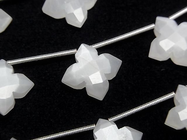 Hochwertiger weißer Mondstein AA++ Facettierter Quadrat 15x15mm 1 Strang (5 Stück)