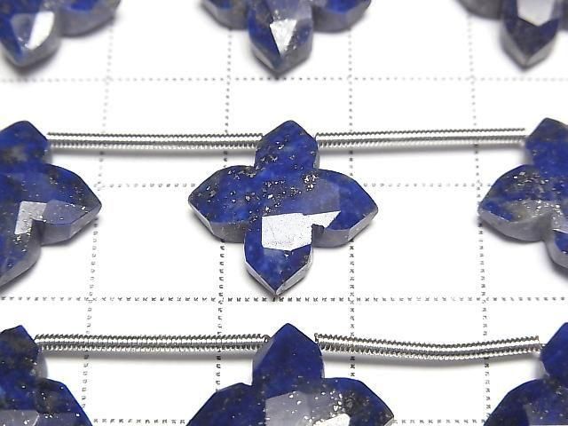 Lapislazuli AA++ Deformierter facettierter Quadrat 15x15mm 1 Strang Perlen (5 Stück)