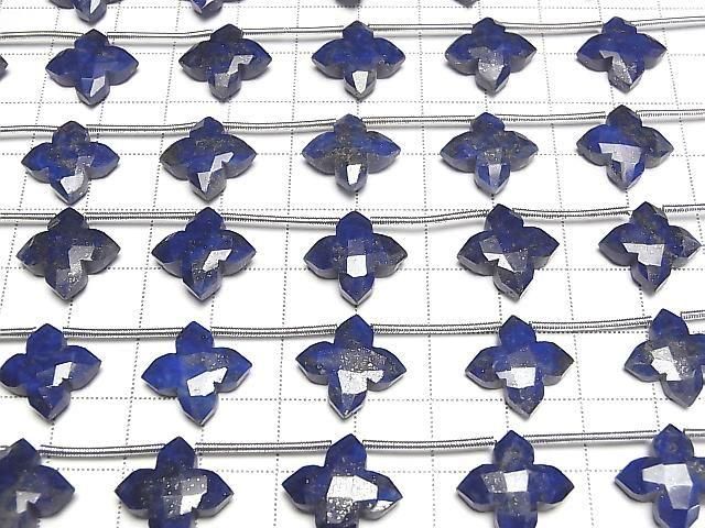 Lapislazuli AA++ Deformierter facettierter Quadrat 15x15mm 1 Strang Perlen (5 Stück)