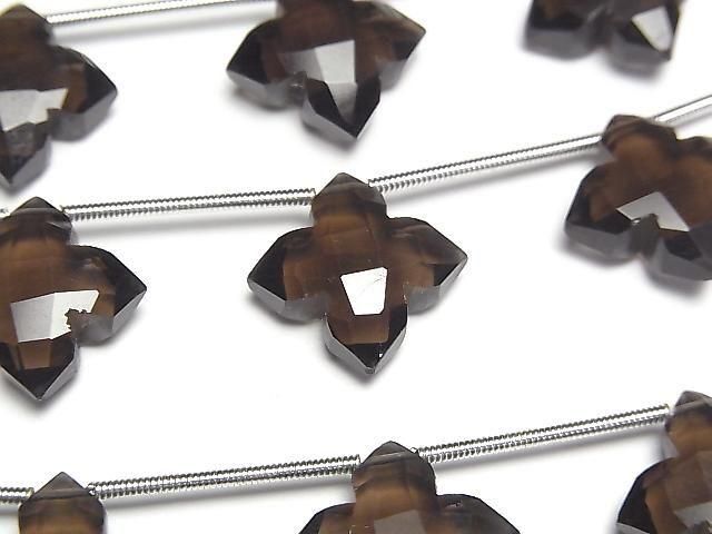 Hochwertiger rauchiger Quarz AAA Deformierter facettierter Quadrat 15x15mm 1 Strang (5 Stück)