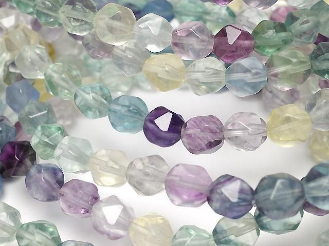 Multicolor Fluorit AAA 20 Facettierte Runde 6mm Armband
