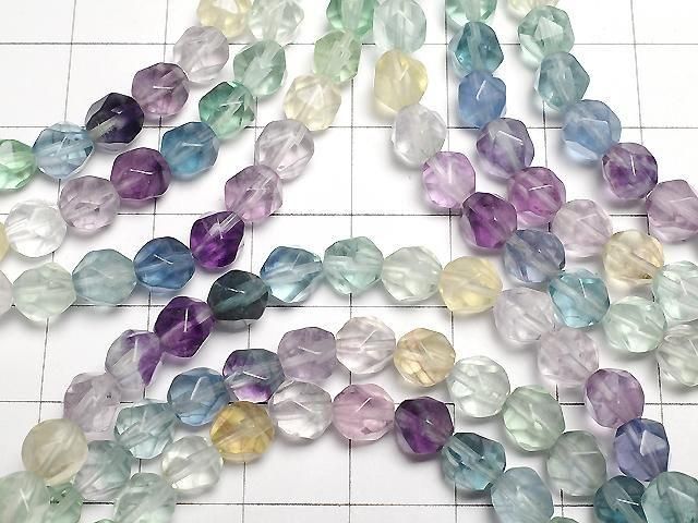 Multicolor Fluorit AAA 20 Facettierte Runde 6mm Armband
