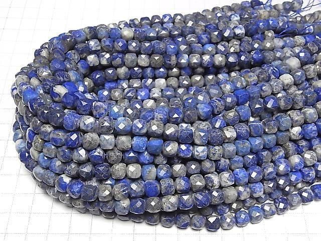 Hochwertig! Lapislazuli AA Würfelform 7x7x7mm halbe oder 1 Strang Perlen (ca. 15 Zoll/36 cm)