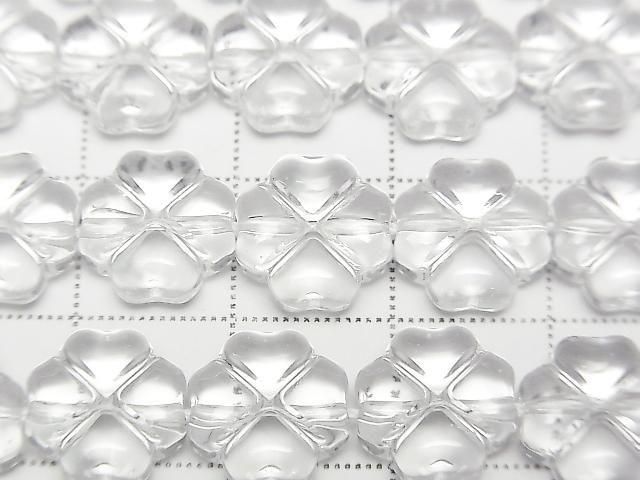 Kristall (geschmolzener Quarz) AAA Kleeblatt 10x10mm 1 Strang Perlen (ca. 15 Zoll/36 cm)