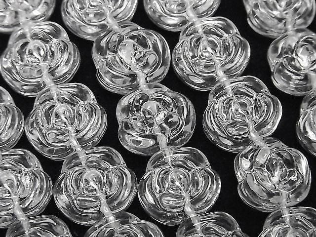 Kristall (geschmolzener Quarz) AAA Rose 12x14mm 1 Strang Perlen (ca. 15 Zoll/36 cm)