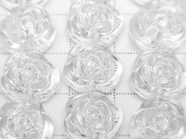 Kristall (geschmolzener Quarz) AAA Rose 12x14mm 1 Strang Perlen (ca. 15 Zoll/36 cm)