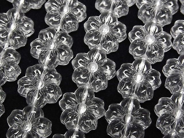 Kristall (geschmolzener Quarz) AAA Blume 13x13mm 1 Strang Perlen (ca. 15 Zoll/36 cm)