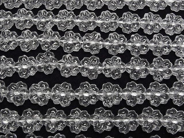 Kristall (geschmolzener Quarz) AAA Blume 13x13mm 1 Strang Perlen (ca. 15 Zoll/36 cm)