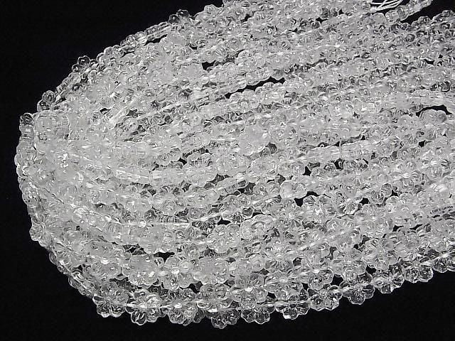 Kristall (geschmolzener Quarz) AAA Blume 13x13mm 1 Strang Perlen (ca. 15 Zoll/36 cm)