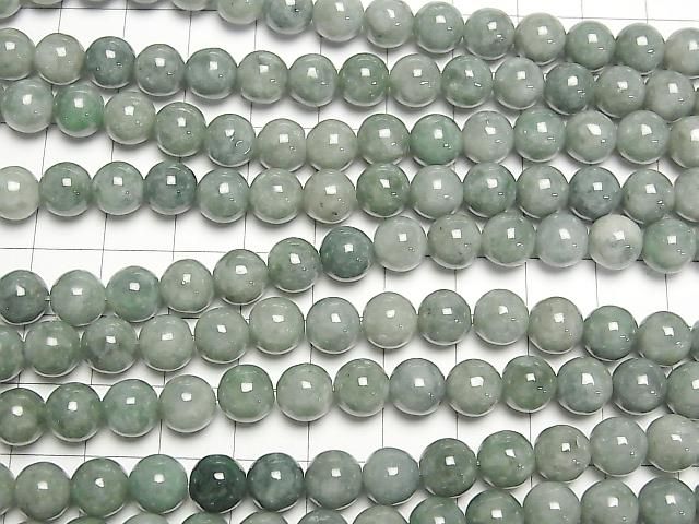 Jadeite birmane AA++ Perles rondes 8mm demi-fil ou 1 fil (environ 15 pouces/36 cm)