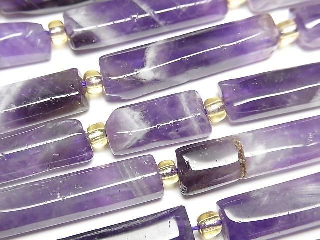 Mix Amethyst Facettierte Röhren 1Strang-Perlen (ca. 14 Zoll/34 cm)