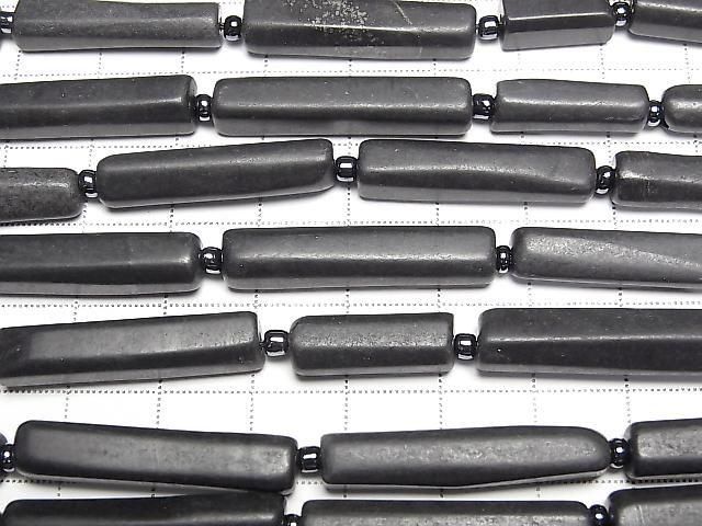 Shungit AAA facettierte Röhre 1 Strang Perlen (ca. 14 Zoll/34 cm)