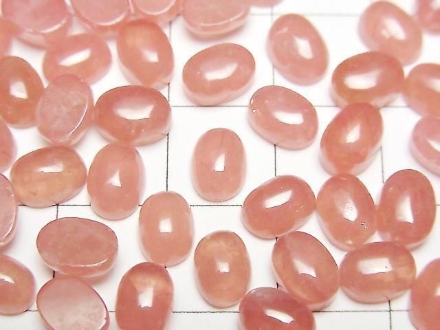 Argentinischer Rhodochrosit AAA Oval Cabochon 7x5mm 3Stk