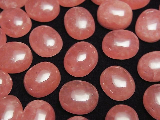 Argentinischer Rhodochrosit AAA Oval Cabochon 12x10mm 1Stk