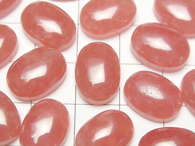 Argentinischer Rhodochrosit AAA Oval Cabochon 14x10mm 1Stk