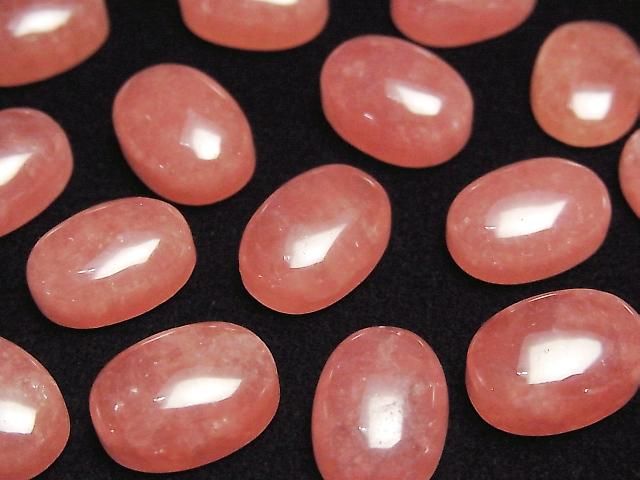 Argentinischer Rhodochrosit AAA Oval Cabochon 14x10mm 1Stk