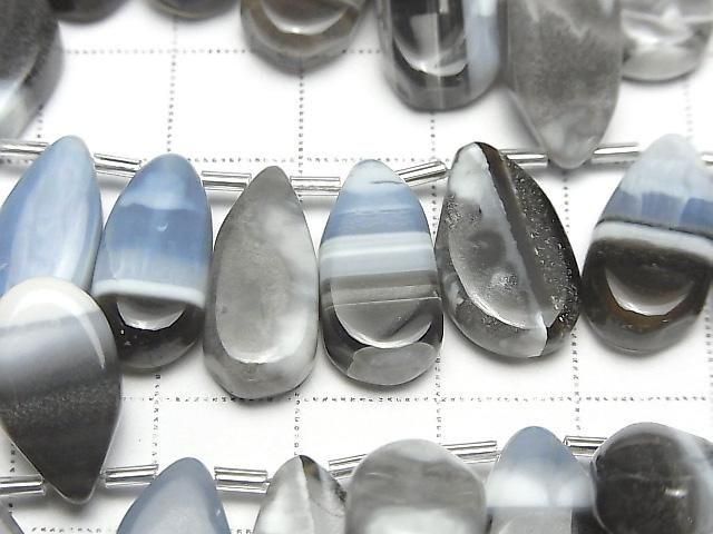 Streifenblauer Opal AA++ Tropfenform (glatt) halb oder 1 Strang (25Stück)