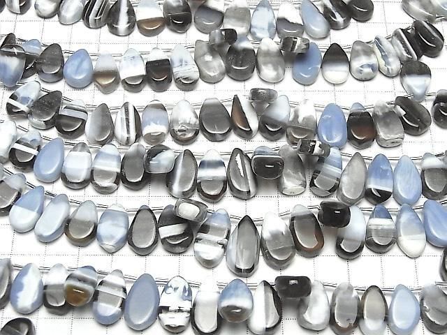 Streifenblauer Opal AA++ Tropfenform (glatt) halb oder 1 Strang (25Stück)
