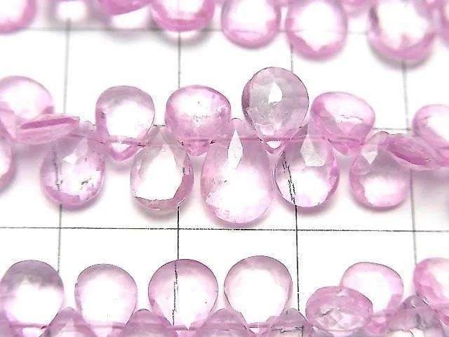 Rosa Topas AA++ Tropfenform facettierte Briolette halb oder 1 Strang Perle (ca. 5 Zoll/12 cm)