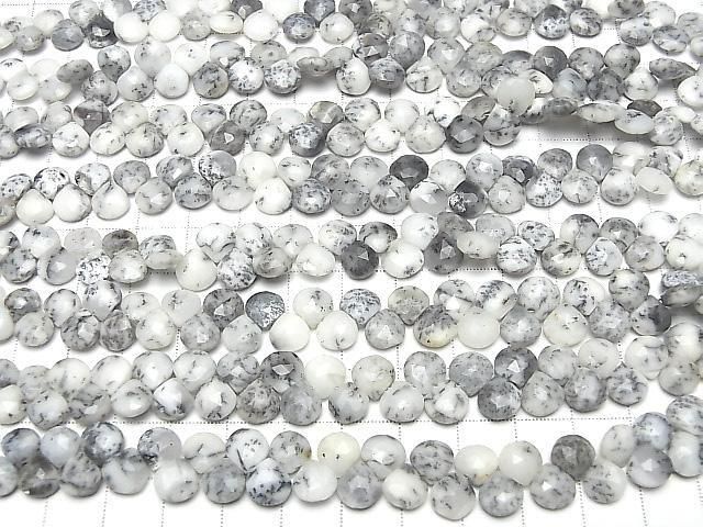 Dendritenopal AA++ Kastanie facettierte Briolette 1strang Perlen (ca. 7 Zoll/18 cm)