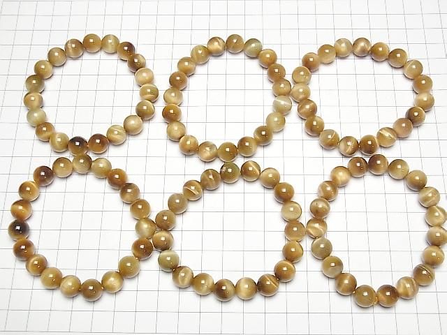 Goldenes Tigerauge AA++ Rund 10mm Armband