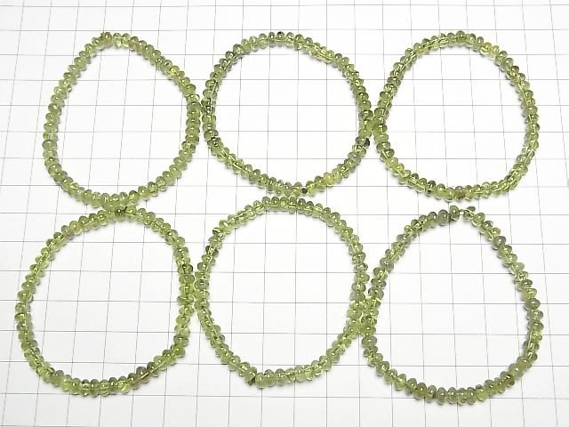 Bracelet péridot AA++ rondelle 5x5x3mm