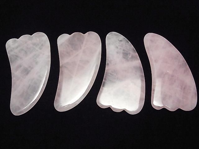 Rosenquarz Gua Sha Platte 97x50mm 1Stück