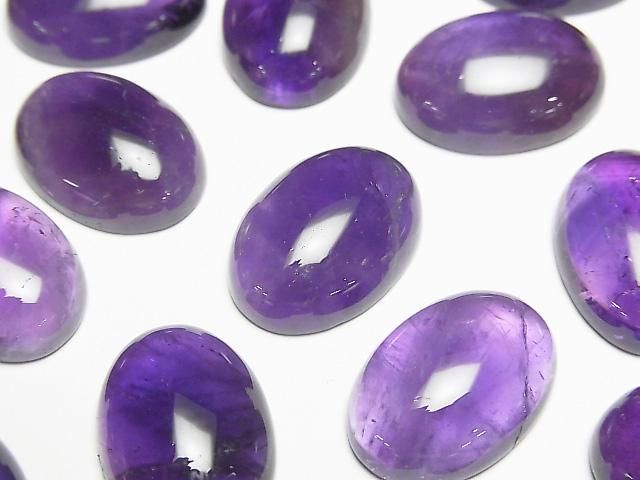 Zambia Amethyst AA+ Oval Cabochon 18x13mm 2Stück