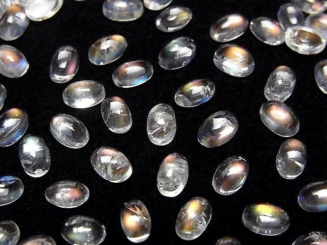 Hochwertiger Andesin Labradorit AA++ ovaler Cabochon 6x4mm 3 Stück
